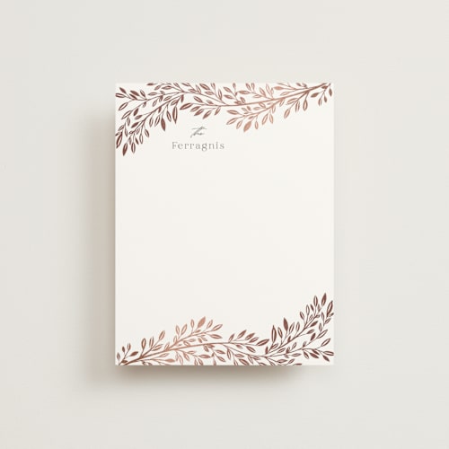 This is a cotton foil stamped stationery with foil pressed by Yaling Hou Suzuki called perch printing on signature in 4.25x5.5